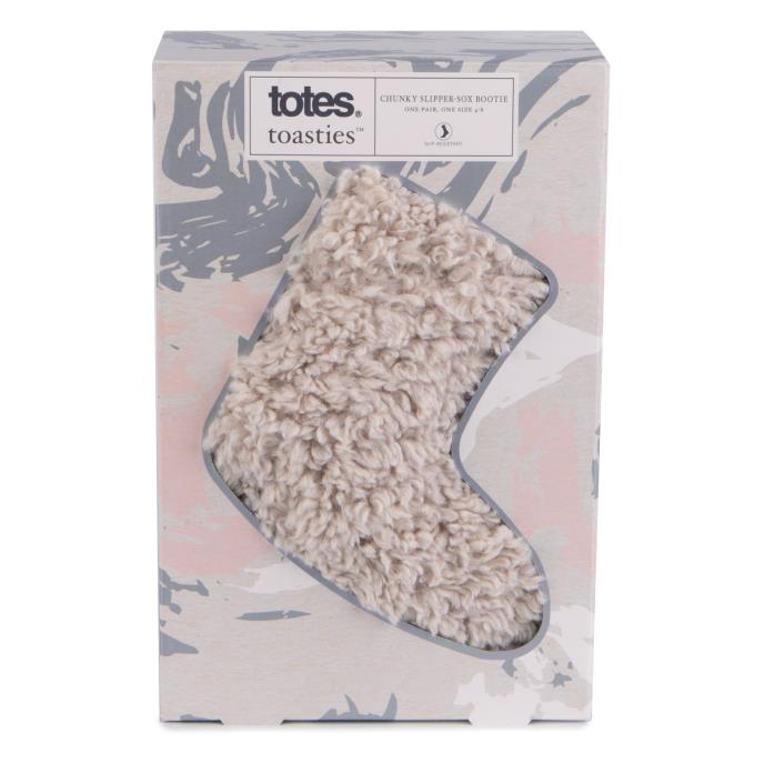 totes toasties® Ladies Faux Fur Bootie Slipper Socks Cream Extra Image 4